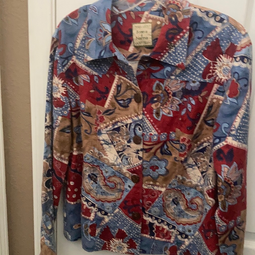 FINAL MARKDOWN Bonnie and Norma embellished shacket large